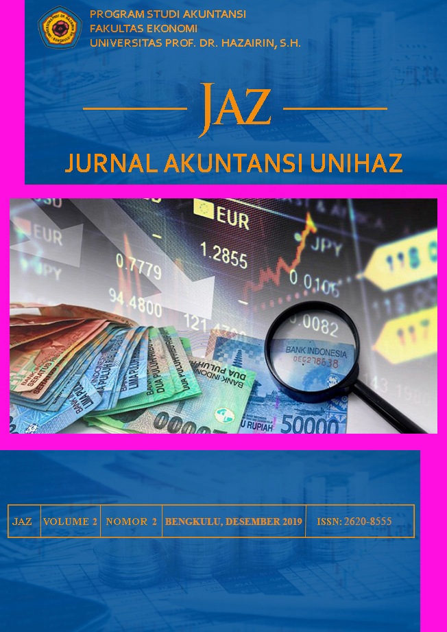 					View Vol. 2 No. 2 (2019): JAZ : Jurnal Akuntansi Unihaz
				