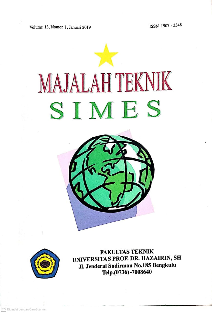 					View Vol. 13 No. 1 (2019): Majalah Teknik Simes
				